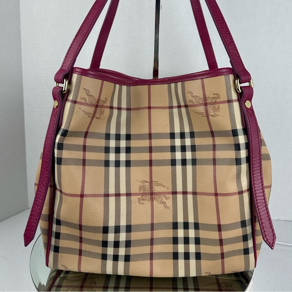 BURBERRY NOVA CHECK SHOULDER BAG COATED CANVAS MADE IN ITALY - Picture 3 of 11